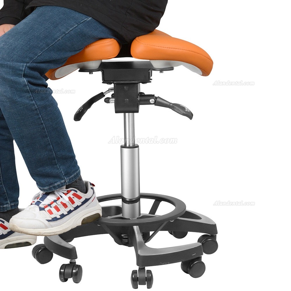 TYTC 096-2 Dental Hygiene Saddle Stool Ergonomic Double Flap Saddle Chair with Foot Control (9 Colors)